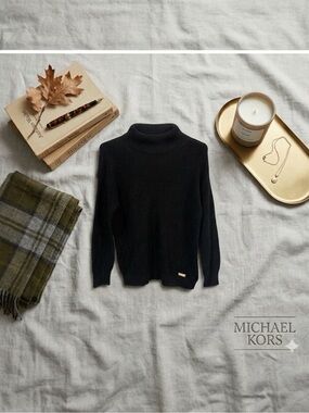 MICHAEL Michael Kors Black Waffle Alpaca Knit Sweater – NWT XL